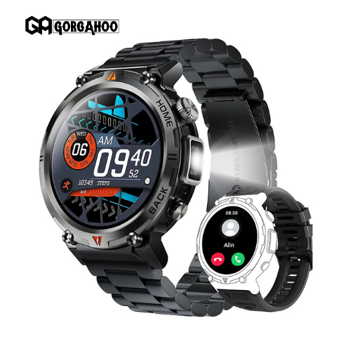 Bluetooth Military Smartwatch with LED Flashlight