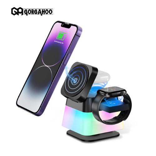 4-in-1 Magnetic Rotatable Fast Wireless Charger iPhone iWatch AirPods