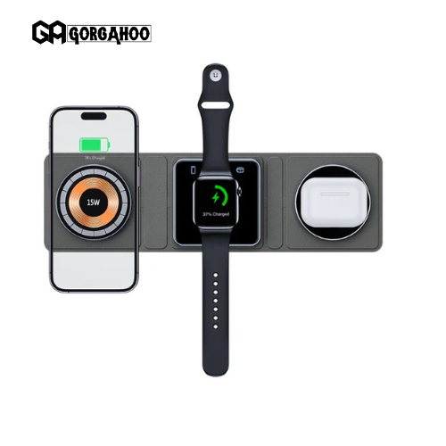 3in1 Magnetic Foldable Wireless Charger for iPhone AirPods Apple Watch