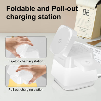 4-in-1 Magnetic Rotatable Fast Wireless Charger iPhone iWatch AirPods